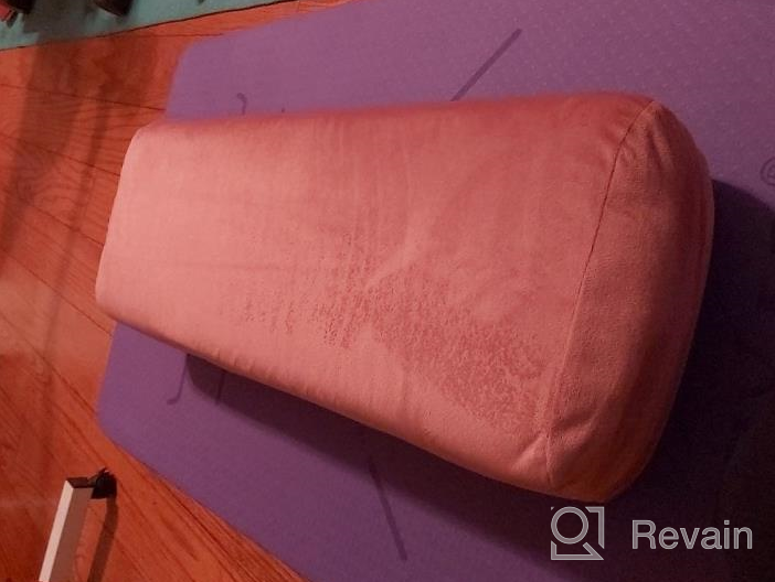 img 1 attached to Sportneer Rectangular Yoga Bolster Pillow With Extra Stretch Strap For Restorative Yoga | Luxurious Eco-Suede Cover From 100% Recycled Vegan Materials, Skin-Friendly & Machine Washable Cover review by Deonte Bates