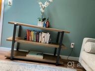 img 1 attached to Rustic Oak Console Table With 3-Tier Shelf Ideal For Living Room Or Hallway review by Matthew Hall