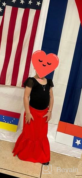 img 1 attached to 👗 Stylish and Comfortable UNACOO Elastic Waistband Ruffle Stripes Girls' Skirts & Skorts review by Cristina Wicomb