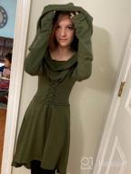 img 1 attached to Step Into A Medieval Fantasy: Shop Women'S Halloween Renaissance Costumes With Hooded Robe And Lace Up Detail review by Matthew Flores