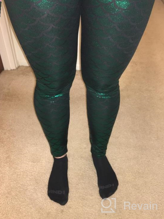 img 1 attached to Ayliss Women'S High Waisted Mermaid Leggings: A Shimmery And Stretchy Addition To Your Costume Or Party Wear Collection! review by Zachary Ester
