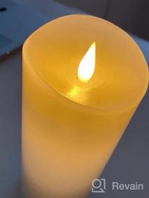 img 8 attached to Set The Mood With Luminara Realistic Moving Flame Pillar Candles - Set Of 3 With LED Lights, Remote Included - White, Unscented - Perfect For Any Occasion!