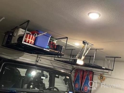 img 1 attached to FLEXIMOUNTS 4X8 Overhead Garage Storage Rack | Heavy Duty 600Lbs Weight Capacity Adjustable Metal Ceiling Organization System | Hammertone review by Chris Hernandez