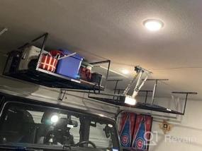 img 5 attached to FLEXIMOUNTS 4X8 Overhead Garage Storage Rack | Heavy Duty 600Lbs Weight Capacity Adjustable Metal Ceiling Organization System | Hammertone