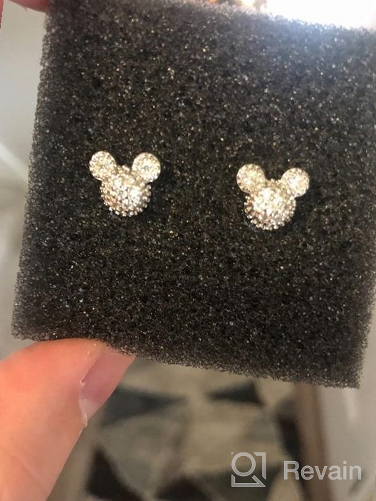 img 1 attached to ✨ Timeless Women's 100% 925 Sterling Silver Earrings - Matte Mickey Stud Earrings - Italian Silver Earrings for Girls - Hypoallergenic Jewelry - 0.3"0.4 review by Michael Ringgold