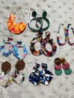 img 1 attached to 16 Pairs Bohemian Acrylic, Rattan, and Resin Earrings for 🌿 Women and Girls - Leaf Dangle, Mottled Hoop, and Gift Jewelry review by Pamela Warfield