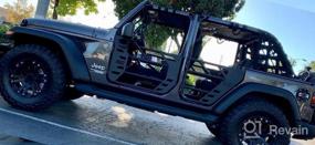 img 8 attached to Набор из 2 ручек JOYTUTUS для Jeep Wrangler 1997-2023 и Gladiator - дизайн с 3 ремнями, черный
