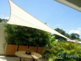 img 5 attached to Beige 12X12X17 Right Triangle Waterproof Knitted Shade Sail Curved Edge 260 GSM UV Block Fabric Pergola Carport Awning Canopy Replacement - TANG Sunshades Depot