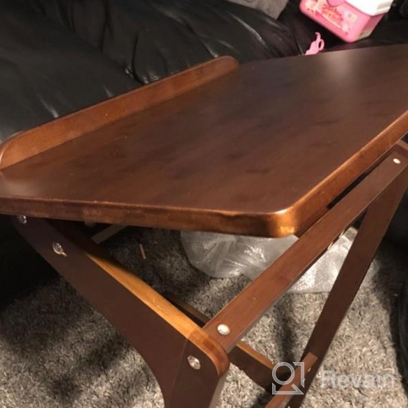 img 1 attached to Versatile And Stylish: Nnewvante White Bamboo TV Tray Table On Wheels - Perfect For Small Spaces! review by James Cabot