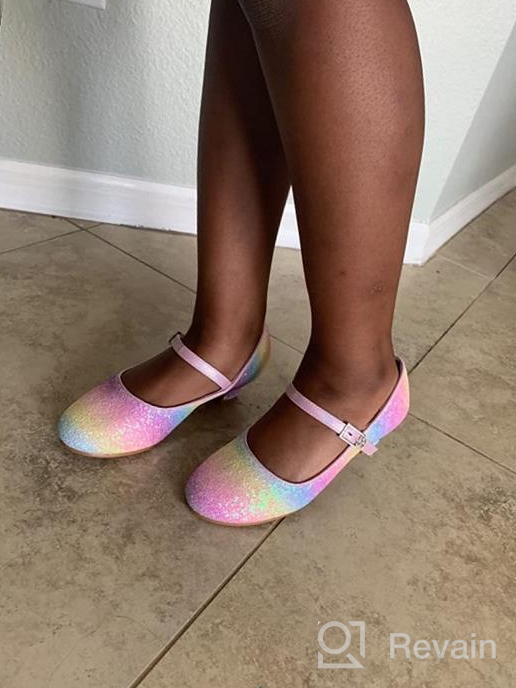 img 1 attached to Dazzle Your Little Princess: EIGHT 💎 KM Glittery Girls' Shoes Perfect for Weddings review by Adam Vang