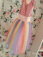 img 1 attached to Sequin Rainbow Tulle Princess Lace Ball Gown Flower Girl Party Dress Prom review by Rebecca Guerra