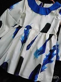 img 5 attached to 👗 Blue Feather Short Sleeve Shirt Dress - Mommy and Me Matching Set of Maxi Dresses