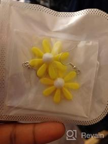 img 8 attached to 🌼 YOOE Daisy Earrings: Acrylic Yellow Flower Dangle Earrings for Women - Wild Lily Petals Hawaii Plant