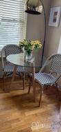 картинка 1 прикреплена к отзыву Ivinta 31.5" Round Glass Dining Table, Modern Leisure Wood Legs Kitchen Living Room Accent Small Tea Table For 2, Space Saving от Sean Julian