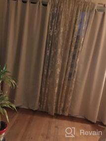 img 8 attached to Серые кружевные прозрачные шторы DWCN с цветочным принтом - набор из 2 стержневых карманных оконных вуалей, прозрачных штор для спальни, кухни, длинные короткие шторные панели 52 х 72 дюйма
