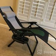 img 1 attached to EZCHEER 400 Lbs Capacity Zero Gravity Padded Recliner Chair With Foot Rest, Cup Holder - Patio Beach Lounge Camping Lawn Outdoor Furniture (Black) review by Brian Forbis