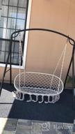 img 1 attached to Grassman Hammock Chair Macrame Swing, Macrame Indoor Outdoor Hanging Chair Swing Handmade Knitted Mesh Two Person review by Bryan Cavalcante