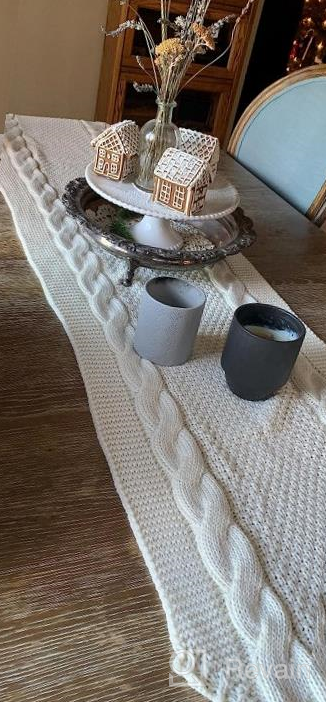 img 1 attached to Add A Touch Of Elegance To Your Holiday Table With Sattiyrch'S Luxury Christmas Knit Table Runner - Cream review by Bill Pulse