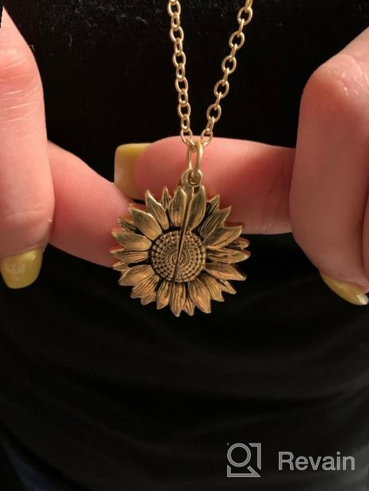 img 1 attached to Radiate Love With SLOONG'S Engraved Sunflower Locket Necklace - Perfect Gift For Mom Or Girlfriend! review by Edy Yukface