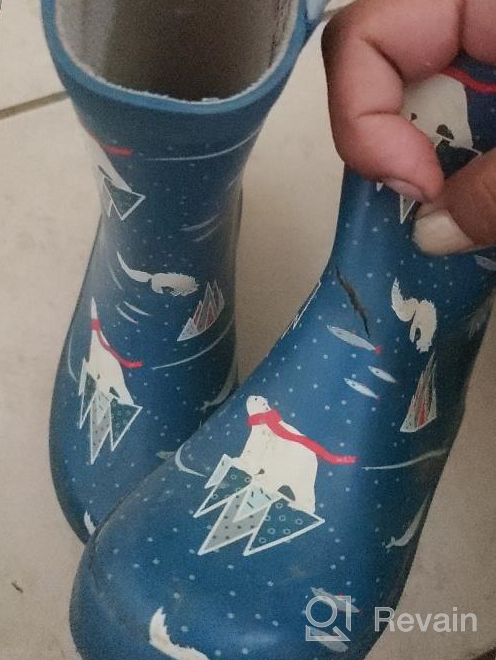 img 1 attached to 🌧️ Natural Rubber Rain Boots: Easy-on, Soft Cotton Lining for Baby Toddler Girls Boys review by Chris Nastanovich