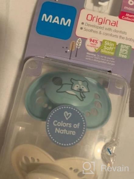 img 1 attached to MAM Original Matte Baby Pacifier, Nipple Shape Helps Promote Healthy Oral Development, Sterilizer Case, 2 Pack, 6-16 Months, Boy,2 Count (Pack Of 1) review by Tracy Jones