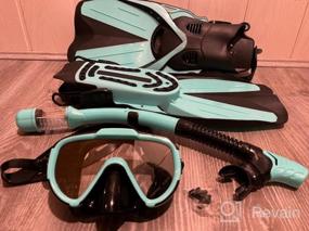 img 6 attached to WANFEI Mask Fins Snorkel Set: Маска для дайвинга с панорамным видом для взрослых мужчин и женщин | Снаряжение для подводного плавания с сухим верхом и сумкой для снаряжения для обучения подводному плаванию и плаванию