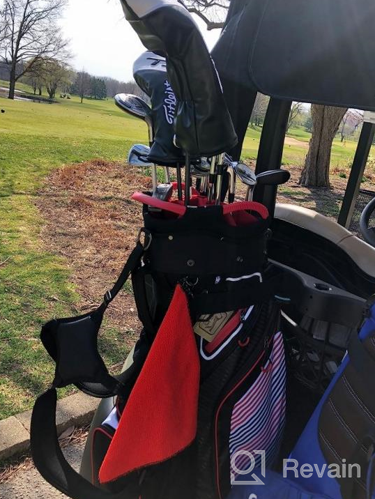 img 1 attached to Navy Golf Stand Bag: Lightweight, Portable And Organized With 14 Way Divider And Dust Cover review by Jeff Wieczorek