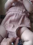 img 1 attached to Cotton Linen Baby Girl Romper With Ruffle Sleeves For Summer Outfits review by Dave Tapia