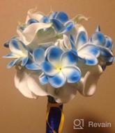 img 1 attached to 🌺 Pack of 10 Lifelike Artificial Plumeria Frangipani Flower Bouquets for Wedding, Home, and Party Decoration - Real Touch, Winterworm (Light Blue) review by Jaleel Kadlecik