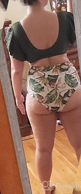 img 1 attached to 👙 Sizzling Style: SPORLIKE Women's Ruffle High Waist Swimsuit – Push Up, Tropical Print, Two Piece Bikini review by Derrick Shaw