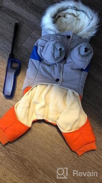 img 1 attached to Dog Winter Warm Jacket Coat Hooded Jumpsuit Snowsuit Waterproof Pet Clothes XXL Grey review by Omar Alradwan
