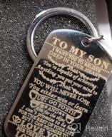 img 1 attached to Jvvsci Dad Mom to Son Dog Tag - Inspiring Heartfelt Message Pendant Necklace Keychain Birthday Jewelry Gift for Boys Teen review by Jerry Moody