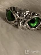 img 1 attached to 🦉 Vintage Owl Ring with Demon Eye Design - Fuqimanman2020 Plain Silver Blue Eye Trinket Ring review by Marcus Hardin