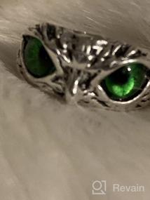img 2 attached to 🦉 Vintage Owl Ring with Demon Eye Design - Fuqimanman2020 Plain Silver Blue Eye Trinket Ring