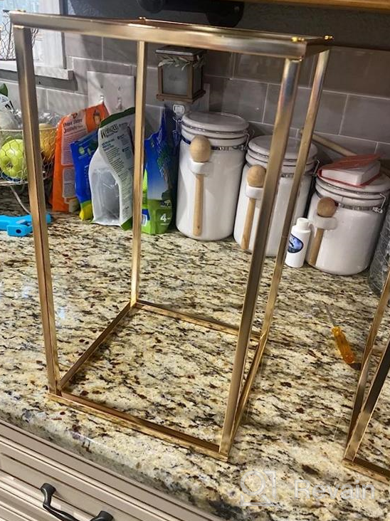 img 1 attached to 2 Pcs 23⅝ Inch Tall Gold Metal Geometric Rectangular Vase Column Stand Wedding Centerpiece Display Rack For Party Decoration review by Sandra Egan