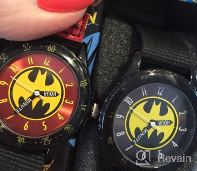 img 1 attached to Batman Kids' BAT5036 Time-Teaching Batman Watch: Black Canvas Band Edition review by Michael Daniels