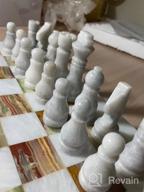 img 1 attached to Handmade White & Green Onyx Staunton And Ambassador Chess Sets - Perfect Gift For Adults! review by John Fenton