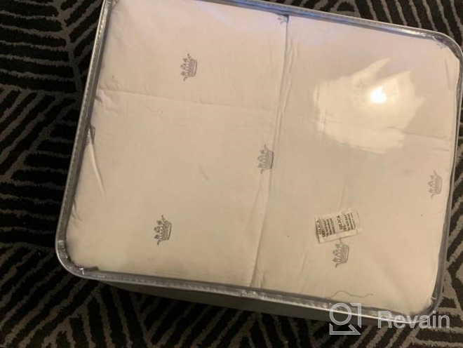 img 1 attached to All-Season King Size Goose Down Comforter Quilts With 100% Cotton Shell, Crown Design, 8 Tabs, And Down-Proof Material: Perfect Duvet Insert By SHEONE review by Samuel Hansen