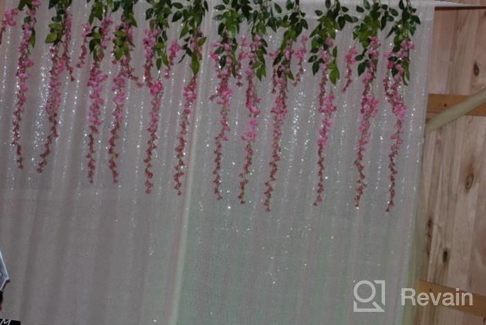 img 1 attached to TRLYC 4Ft7Ft Photo Booth Backdrop Red Sparkly Wedding And Party Curtain review by Brandon Miller