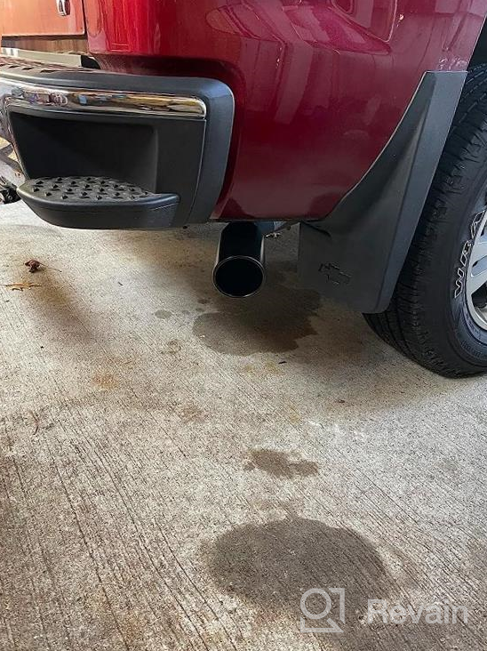 img 1 attached to MONOKING 3" Inlet 5" Outlet 12" Long Oval Chrome Stainless Steel Exhaust Tip For Truck Car review by Joshua Turner