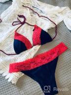 img 1 attached to RELLECIGA Women'S Triangle Lace Bikini Set For Ladies review by Melissa Sanchez