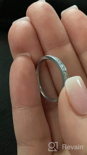 img 1 attached to 2Mm Women Titanium Eternity Ring With Cubic Zirconia - Perfect For Anniversary, Wedding Or Engagement - Size 3-13.5 review by Nicole Davis