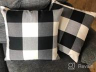 img 1 attached to Farmhouse Chic: Set Of 4 Buffalo Check Plaid Throw Pillow Covers For Home Decor & Living Spaces! review by Joshua Jemison