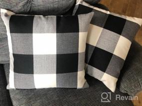 img 8 attached to Farmhouse Chic: Set Of 4 Buffalo Check Plaid Throw Pillow Covers For Home Decor & Living Spaces!