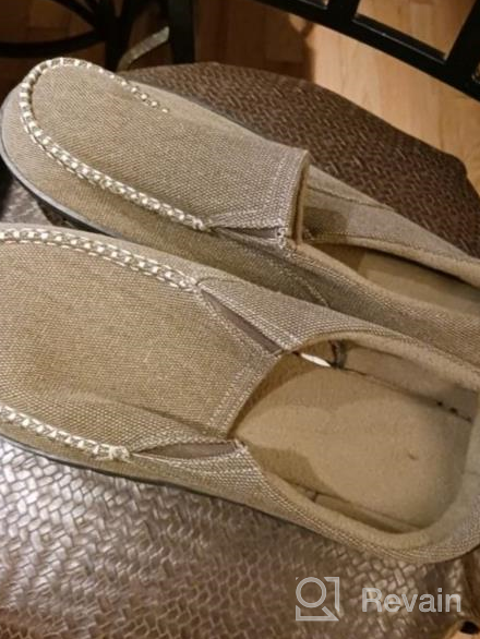 img 1 attached to Men'S Slip On House Slippers - Warm Cozy Memory Foam Clogs, Canvas Indoor Outdoor Home Shoes review by John Cox