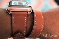 img 1 attached to WFEAGL Compatible Watch Band 40Mm 38Mm, Top Grain Leather Double Tour Band With Gold Adapter (The Same As Series 4 With Gold Stainless Steel Case In Color) For Watch Series 4/3/2/1 (Black Band) review by Tony Pierce