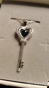 img 6 attached to 💖 XVX Beating Heart Key Necklace in 925 Sterling Silver with White Gold Plating, studded with Cubic Zirconia Dancing Birthstone Pendant, Perfect Forever Love Jewelry Gift for Women and Girls