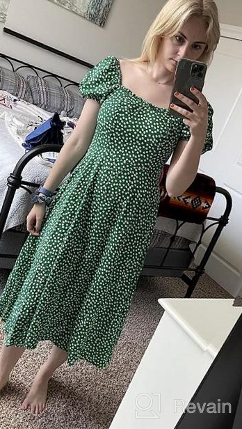 img 1 attached to Boho Floral Midi Dress For Women With Short Puff Sleeves, A-Line Flare, And Slit Detail By SweatyRocks review by Jodi Besch