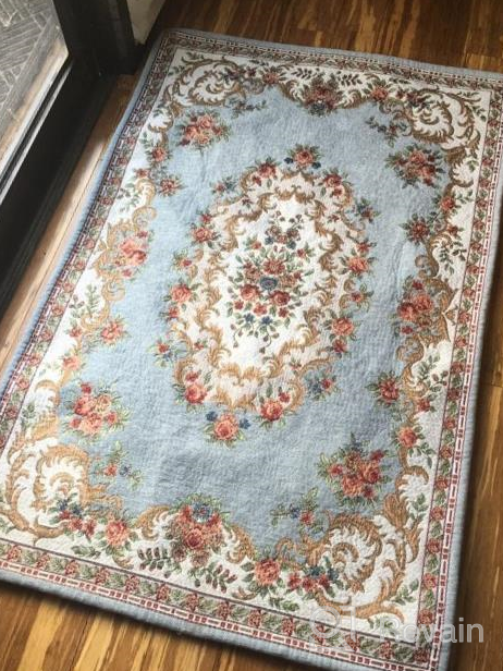 img 1 attached to UKELER Vintage Rustic Shabby Rose Rugs Luxury Soft Elegant Traditional Rugs Accent Floral Floor Rugs Carpet For Home Living Room/Bedroom (78.7''X55'', Country Rose) review by Barry Taylor