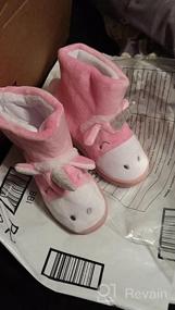 img 6 attached to Girls Unicorn Slippers Warm Plush Comfy Bedroom Bootie Slippers Boots(Toddler/Little Kid)